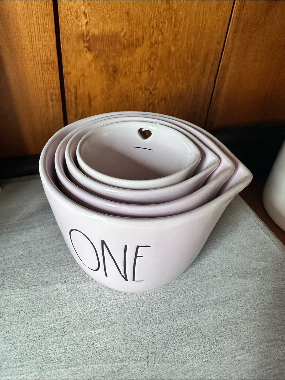 Rae Dunn Pale Pink Heart Measuring Cup Set